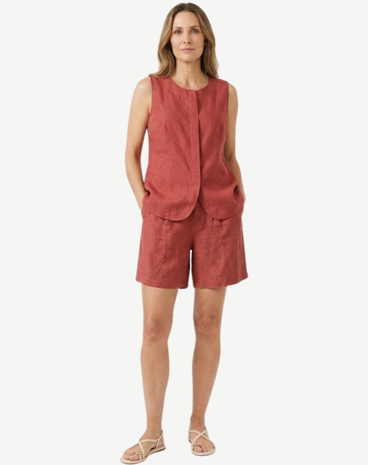 Spice Heavy Weight Linen Sleeveless Top Corfu Jeans