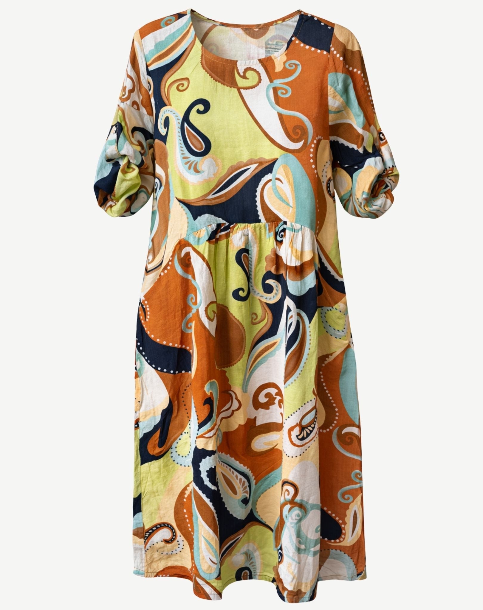 Swizzle Soft Print Midi Dress Corfu Jeans