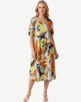 Swizzle Soft Print Midi Dress Corfu Jeans
