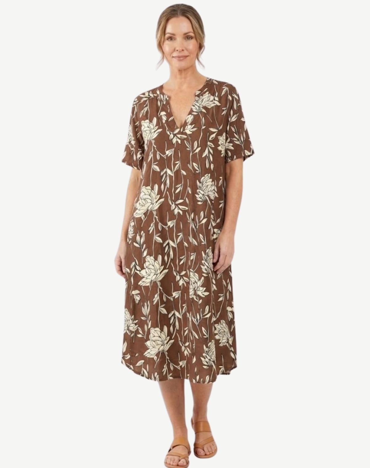 Nutmeg Soft Print Midi Dress Corfu Jeans