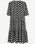 Black Cream Spot Tiered Midi Dress Corfu Jeans