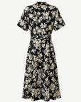 Black Cream Floral Cotton Shirt Midi Dress Corfu Jeans