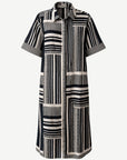 Navy Cream Geometric Shirt Midi Dress Corfu Jeans