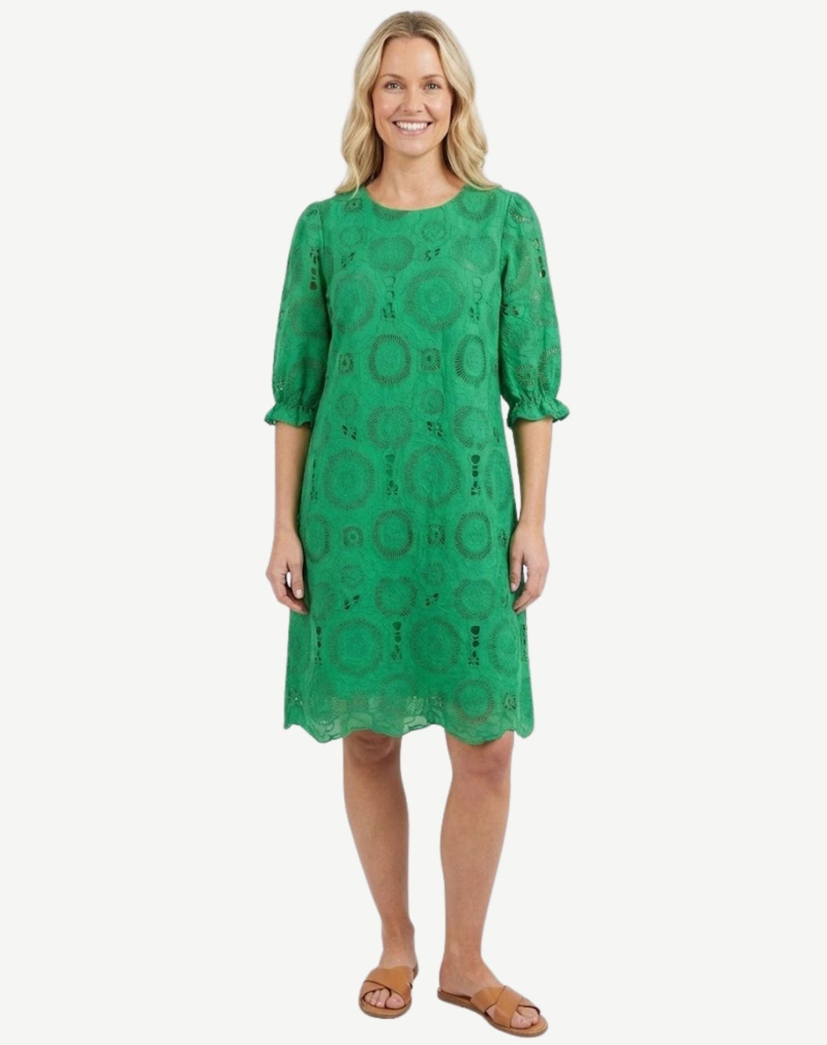 Matcha Embroidered Cotton Dress Corfu Jeans