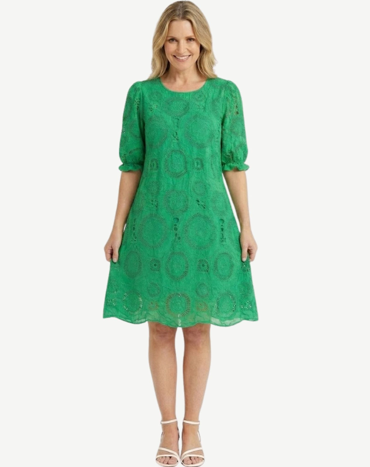 Matcha Embroidered Cotton Dress Corfu Jeans