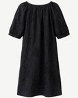 Black Cotton Poplin Embroidered Midi Dress Corfu Jeans