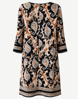 Black Cream Paisley Print Midi Dress Corfu Jeans