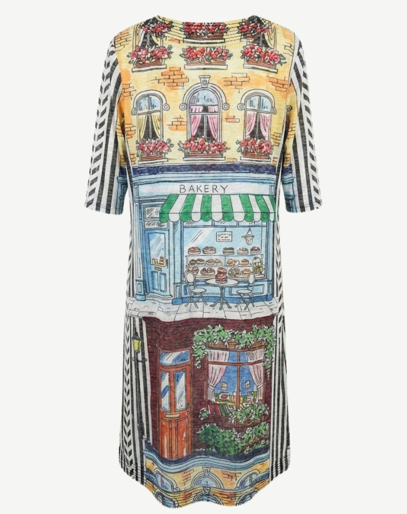 Cafe Et Croissant Printed Jersey Dress Corfu Jeans