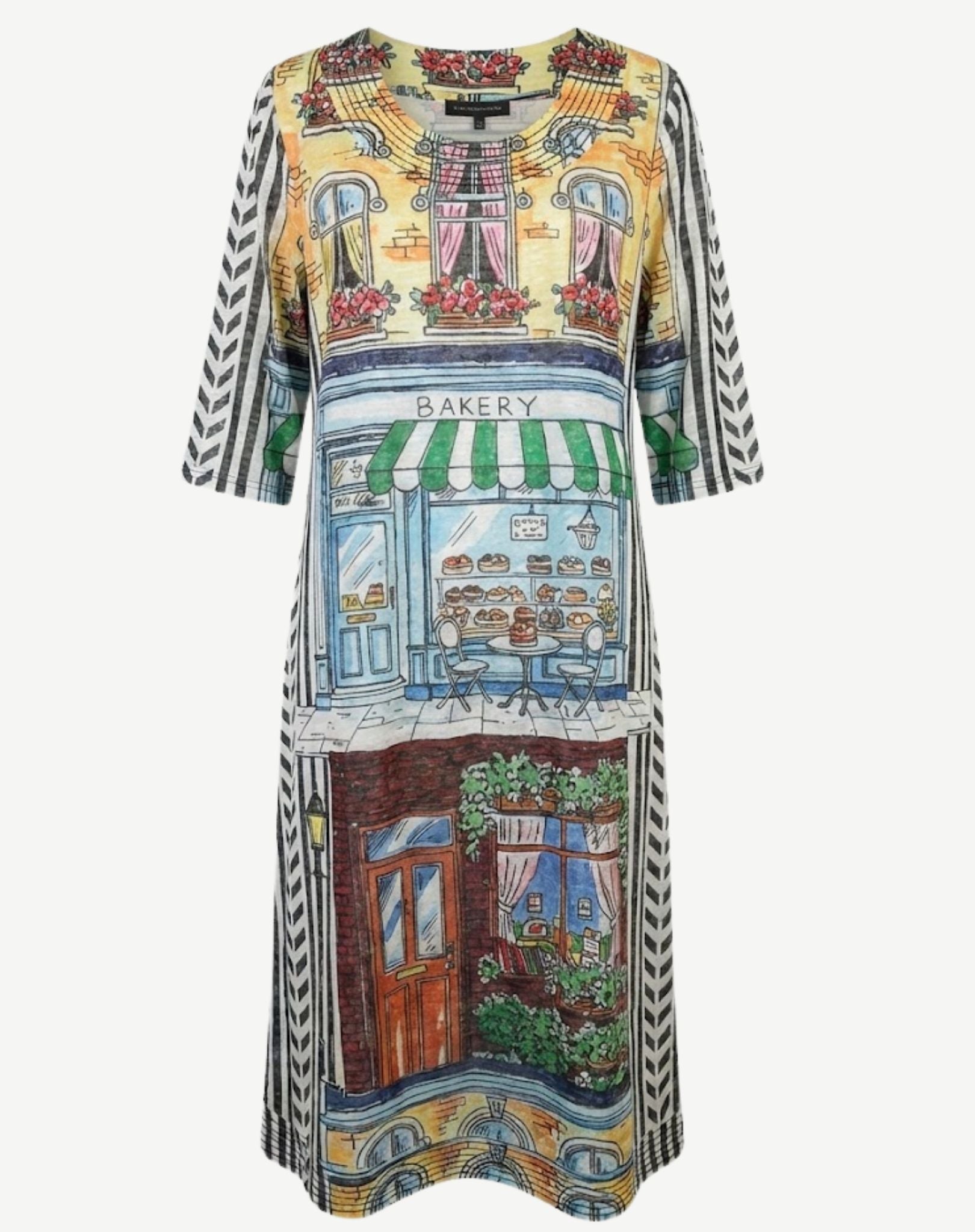 Cafe Et Croissant Printed Jersey Dress Corfu Jeans
