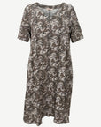 Olive Paisley Cotton Rich Burnout Jersey Midi Dress Corfu Jeans
