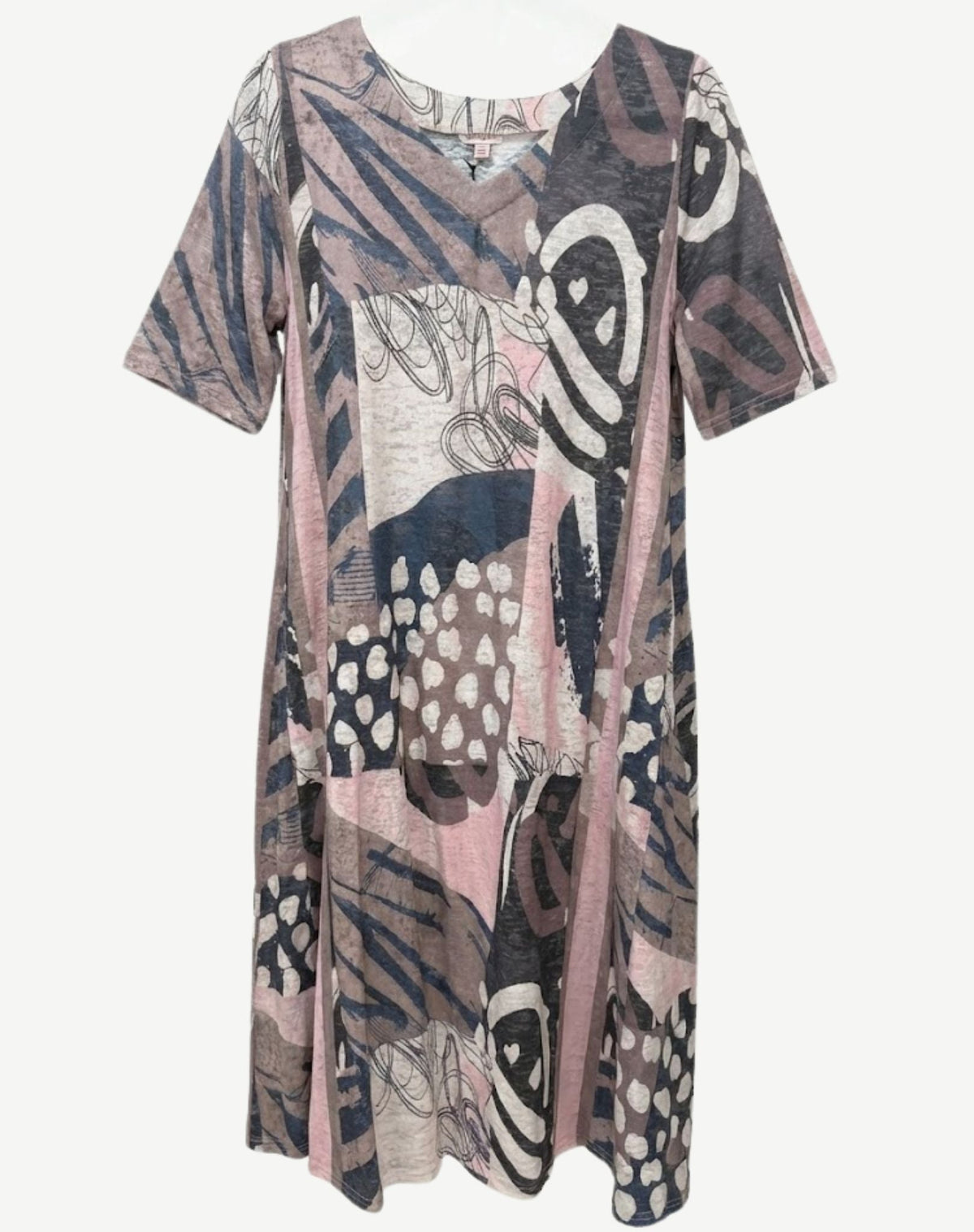 Tile and Vine Cotton Rich Burnout Jersey Midi Dress Corfu Jeans