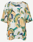Ray Swirls Abstract Print Layered Blouse Corfu Jeans