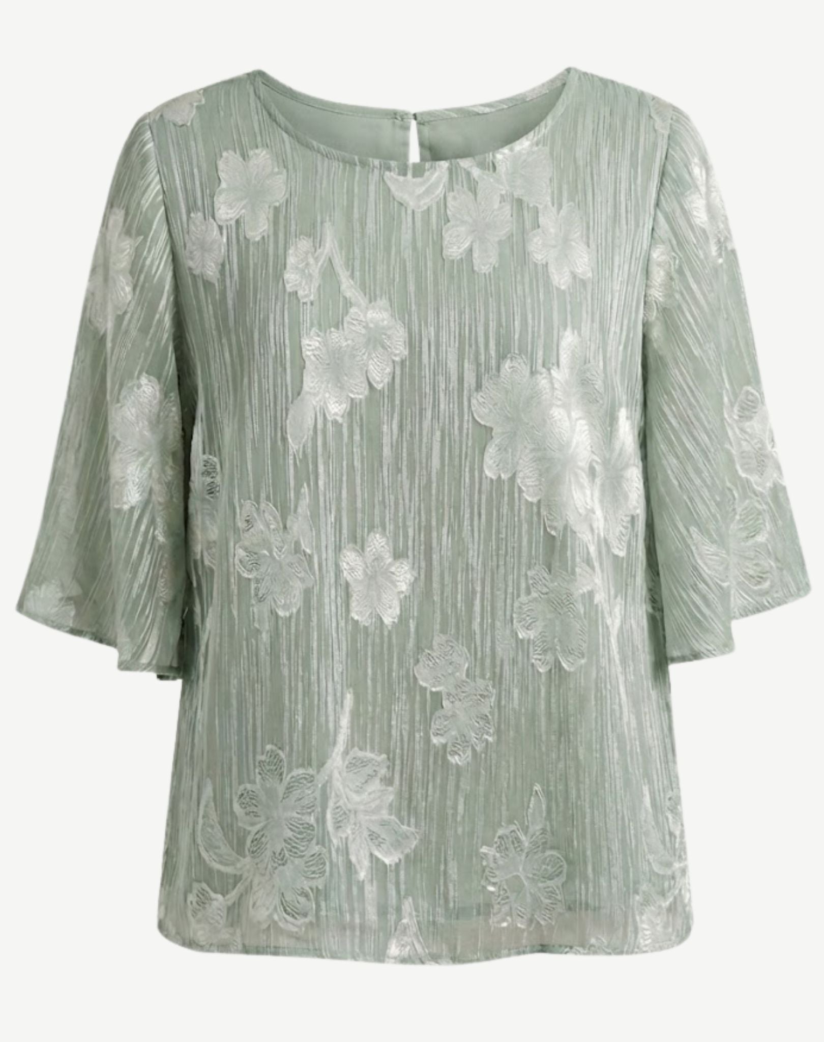 Shimmer Floral Pleated Blouse Corfu Jeans