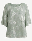 Shimmer Floral Pleated Blouse Corfu Jeans
