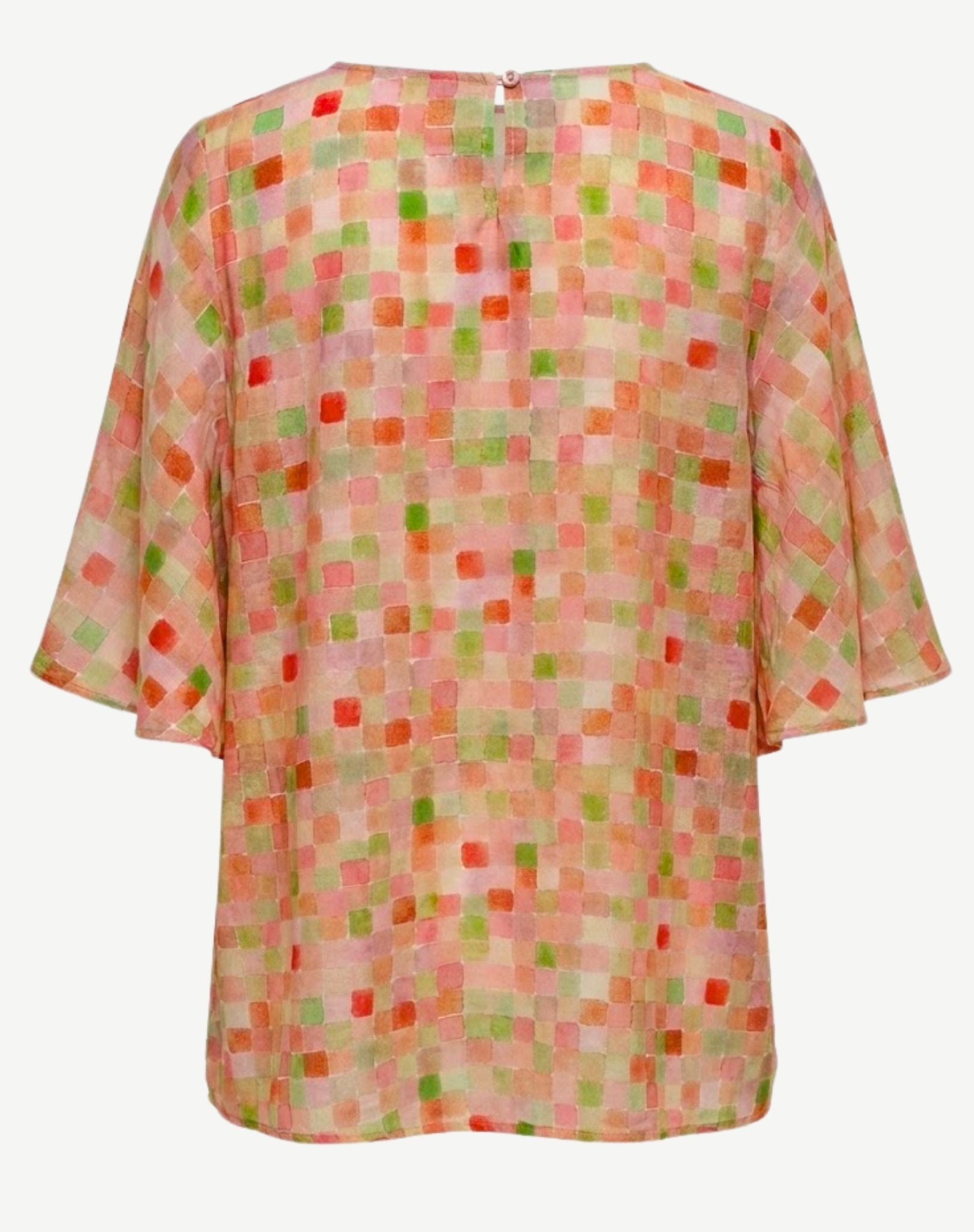 Sugar Cubes Print Layered Blouse Corfu Jeans