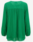 Mojito Crepe Georgette Lace Trim Long Sleeve Blouse Corfu Jeans