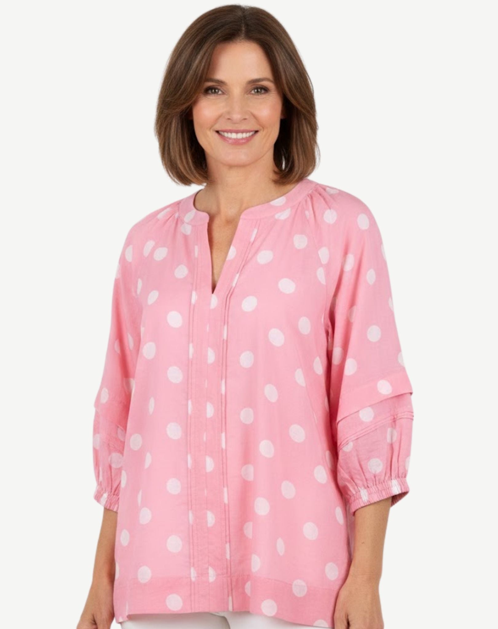 Petal Spot Pintuck Blouse Corfu Jeans