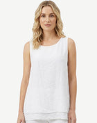 White Crepe Georgette Sleeveless Layered Top