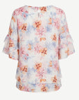 Blush Floral Layered Ruffle Sleeve Blouse Corfu Jeans