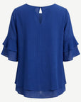 Riviera Layered Ruffle Sleeve Blouse Corfu Jeans