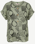 Eucalyptus Button Front Layered Top Corfu Jeans