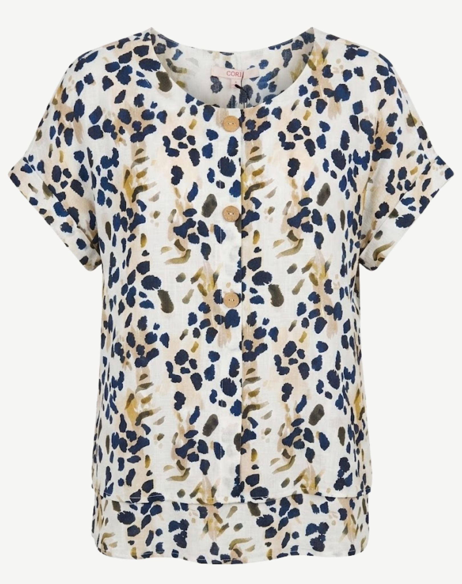 Ink Leopard Button Front Layered Top (Copy) Corfu Jeans