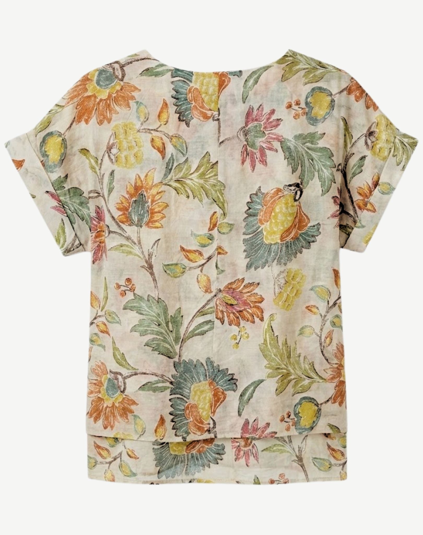 Naturally Spring Button Front Layered Top Corfu Jeans