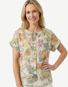 Naturally Spring Button Front Layered Top