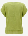 Pistachio Button Front Layered Top Corfu Jeans