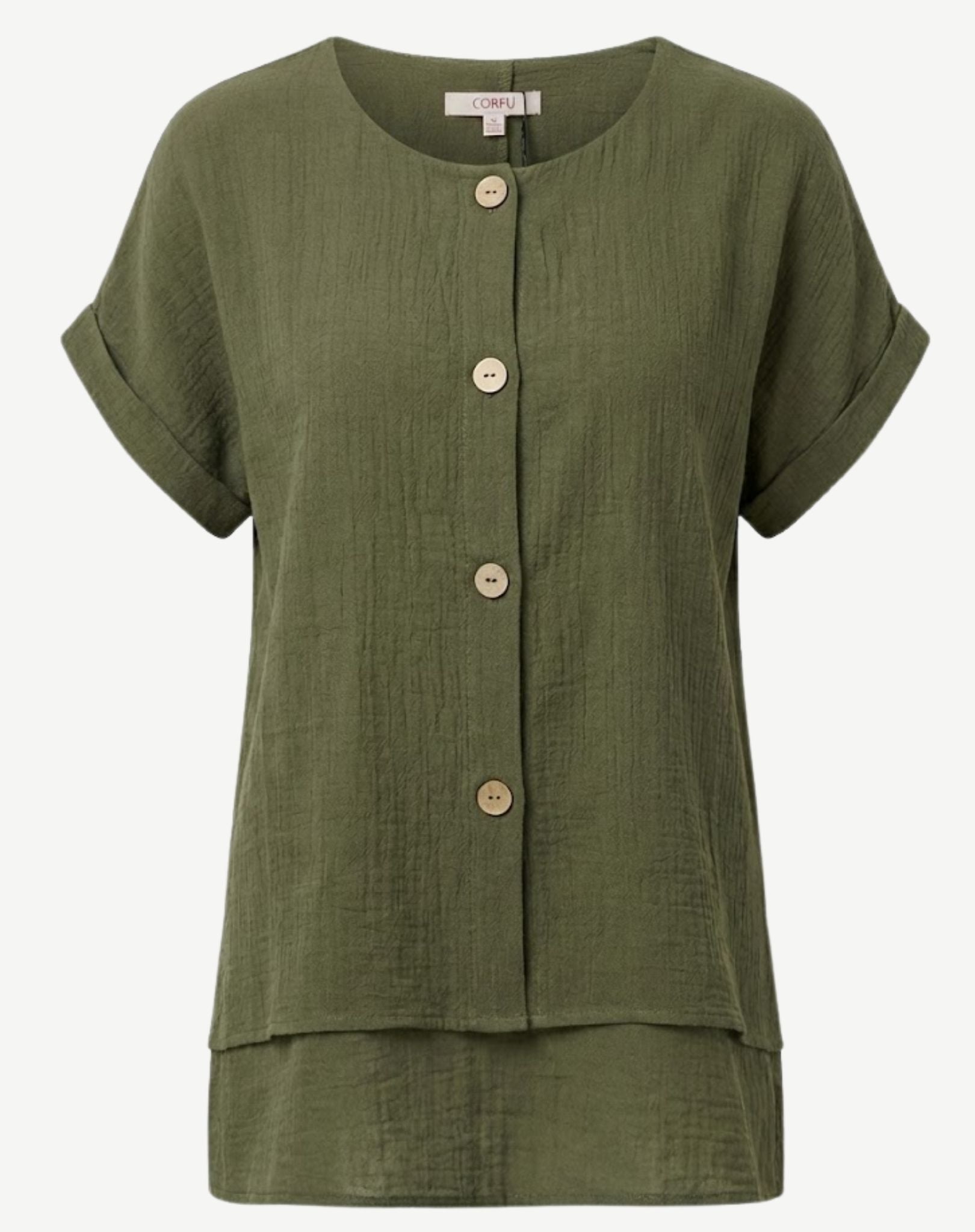 Sagewood Short Sleeve Top Corfu Jeans