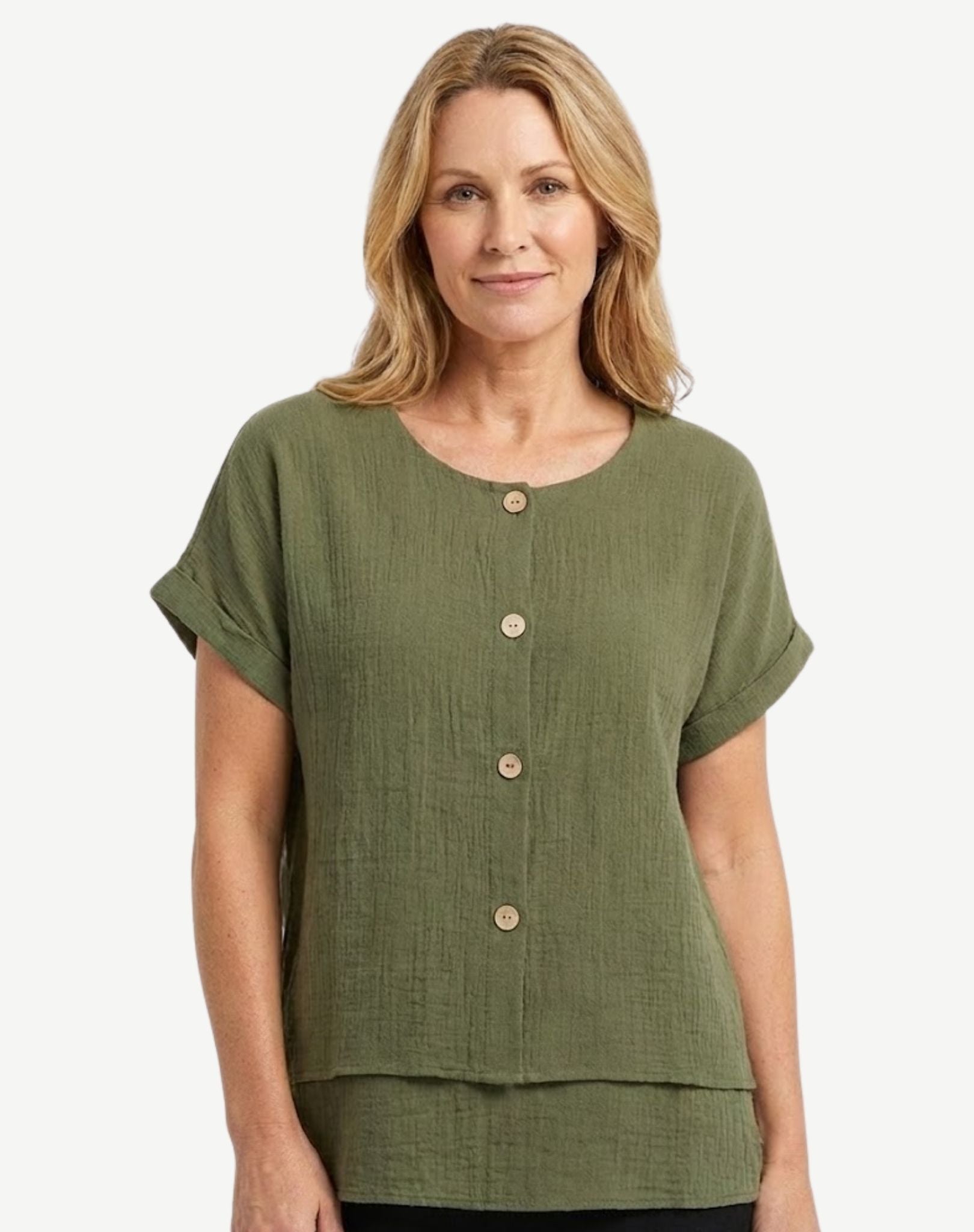 Sagewood Short Sleeve Top Corfu Jeans