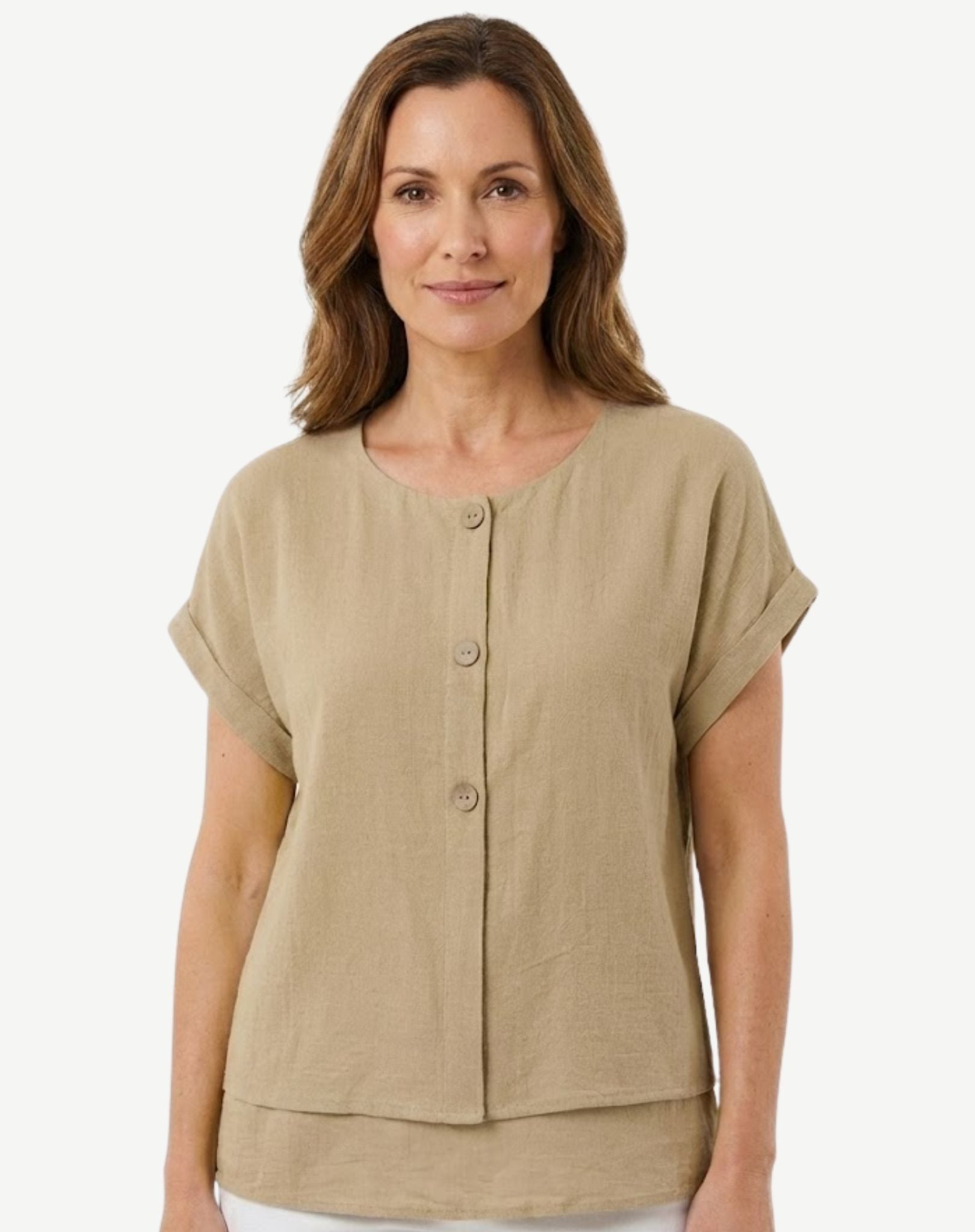 Sand Short Sleeve Top Corfu Jeans