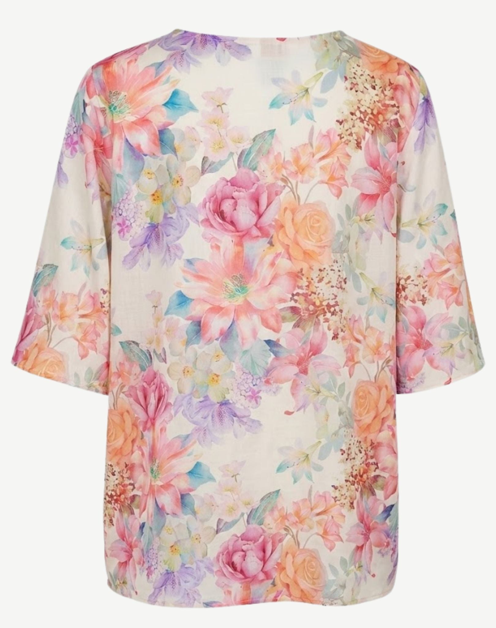 Summer Soiree Floral Keyhole Blouse Corfu Jeans