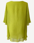 Citron Crepe Georgette Flutter Sleeve Blouse Corfu Jeans