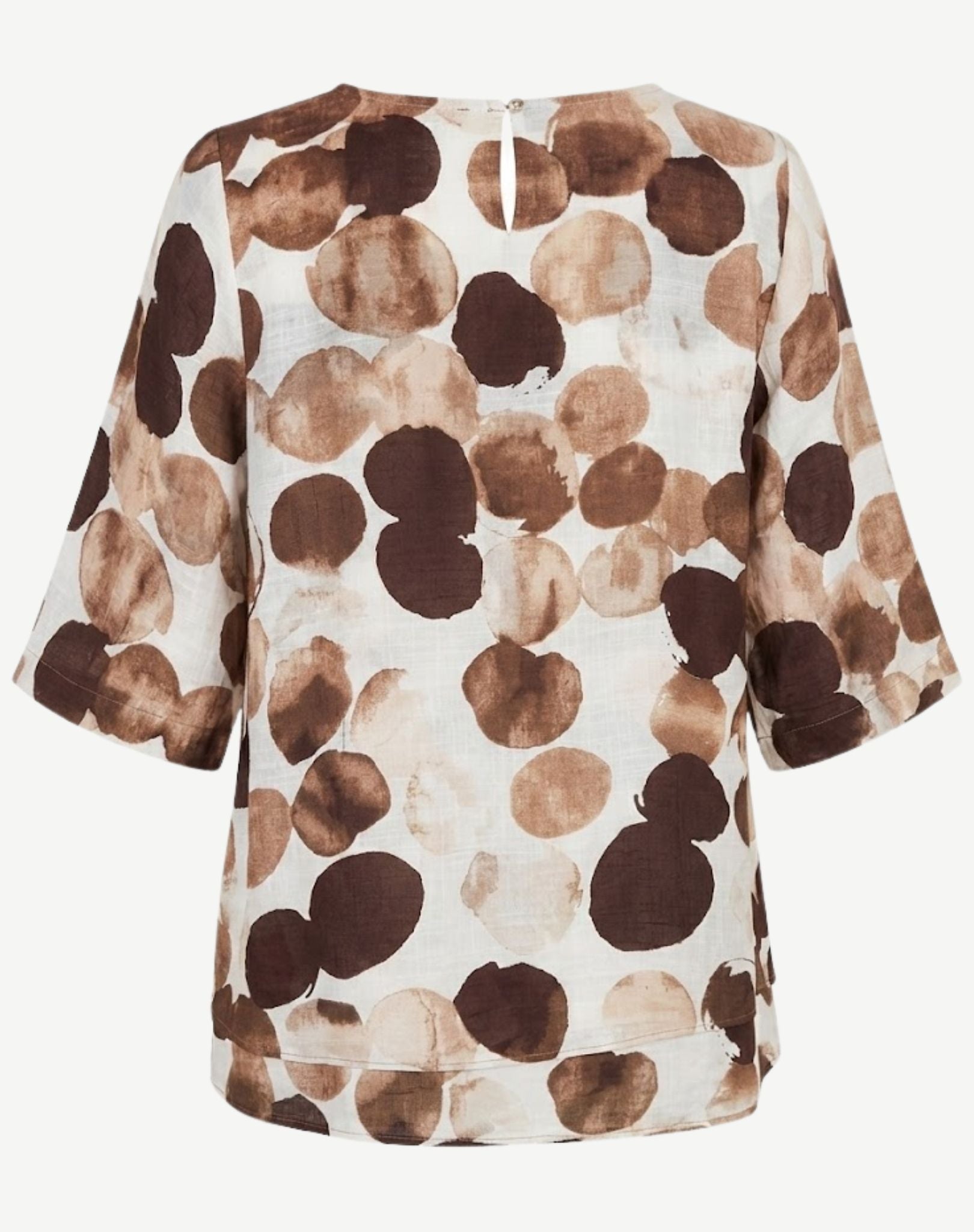 Cappuccino Abstract Print Layered Blouse Corfu Jeans