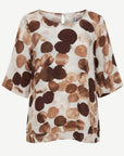 Cappuccino Abstract Print Layered Blouse Corfu Jeans