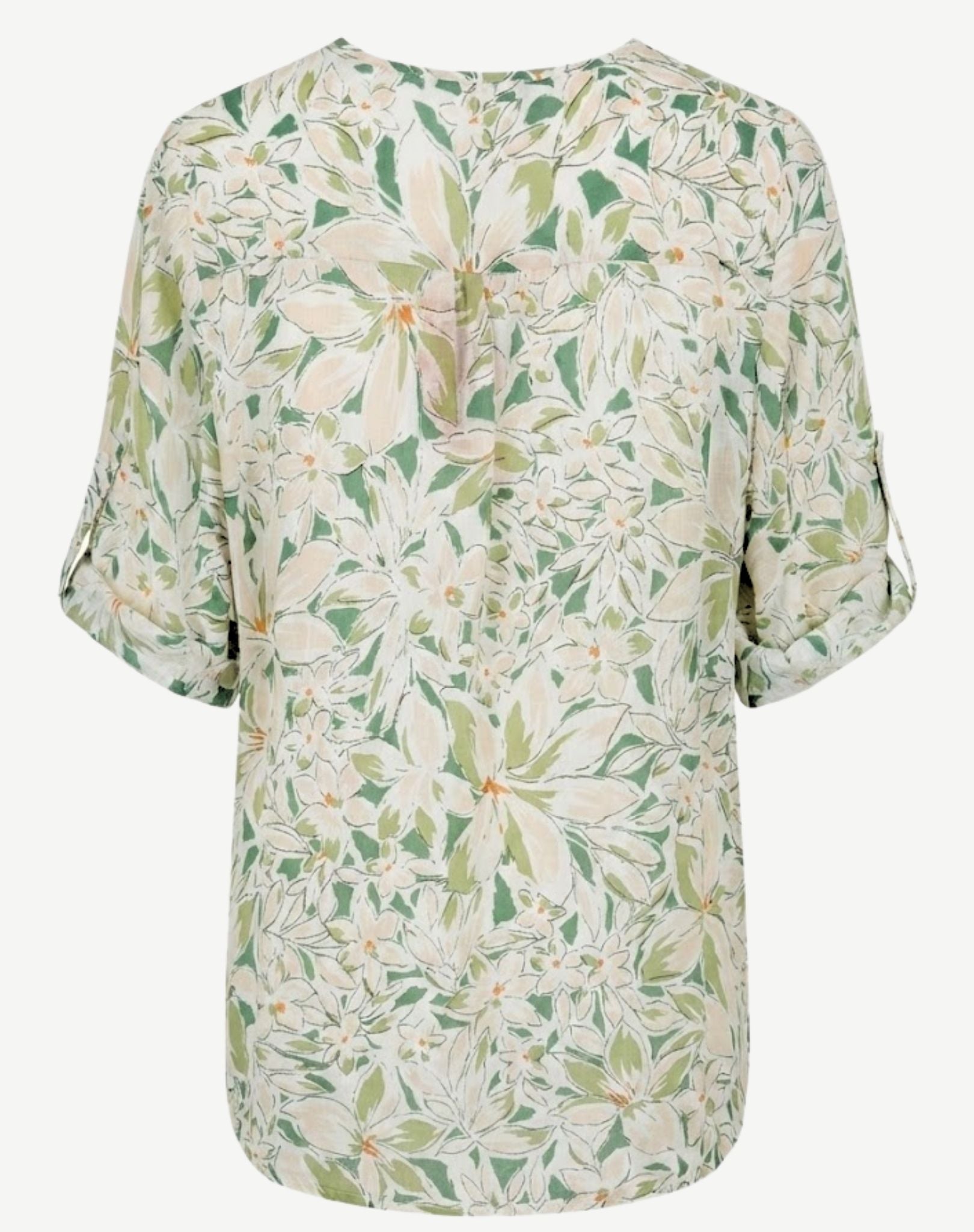 Summer Serene Floral V-Neck Layered Blouse Corfu Jeans