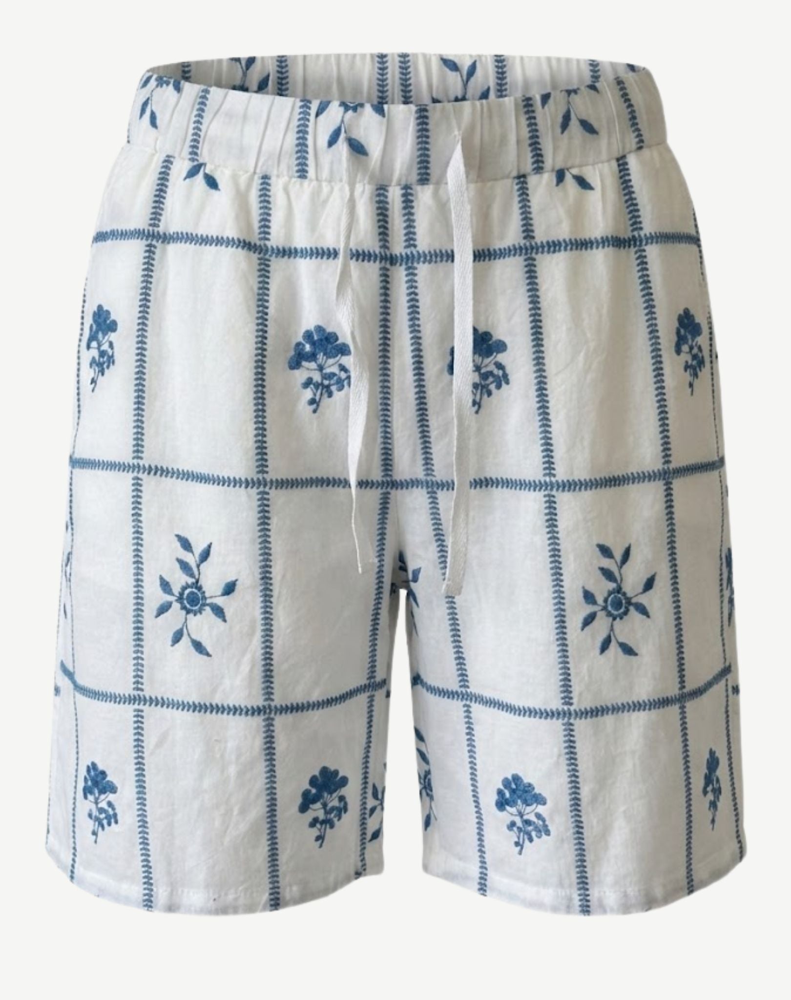Cloud Stitch Cotton Printed Shorts Corfu Jeans