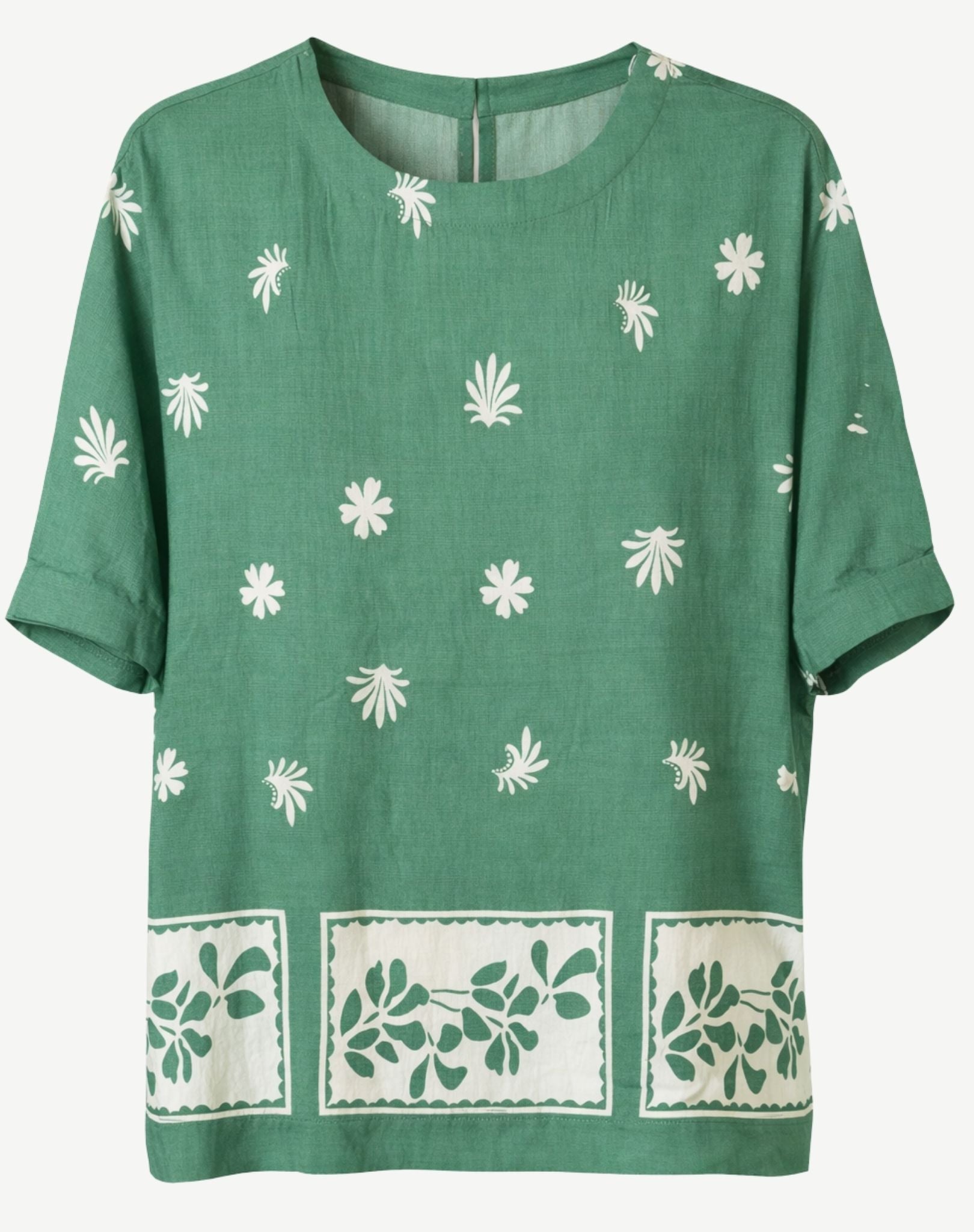 Aquella Printed Short Sleeve Top Corfu Jeans