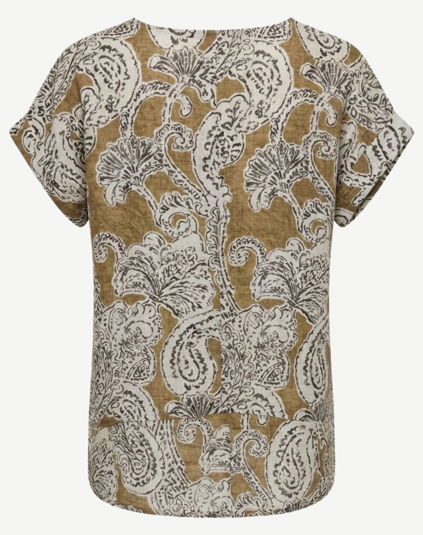 Saffron Sands Printed Short Sleeve Top Corfu Jeans