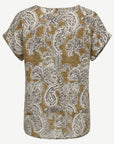 Saffron Sands Printed Short Sleeve Top Corfu Jeans