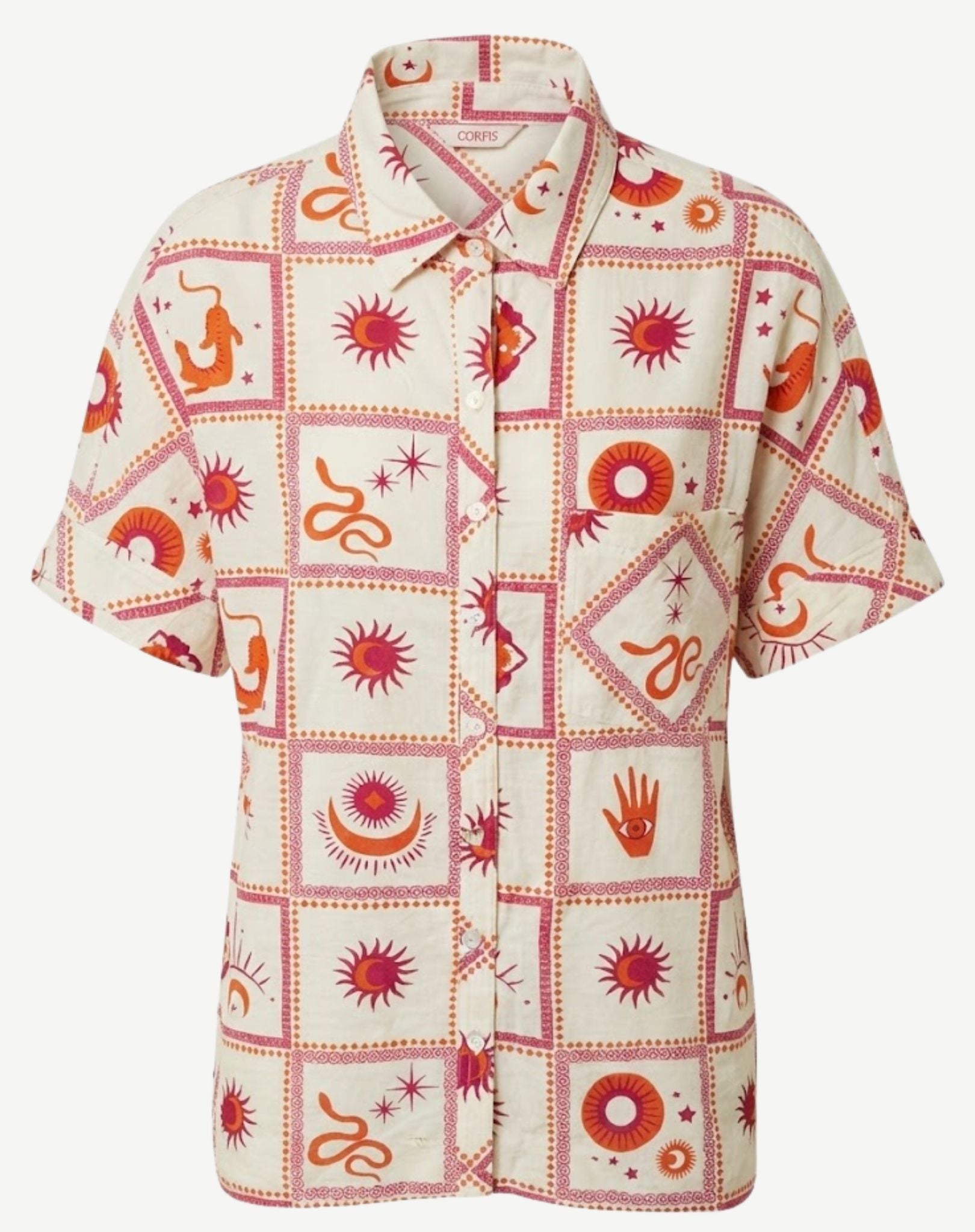 Solara Printed Short Sleeve Shirt Corfu Jeans