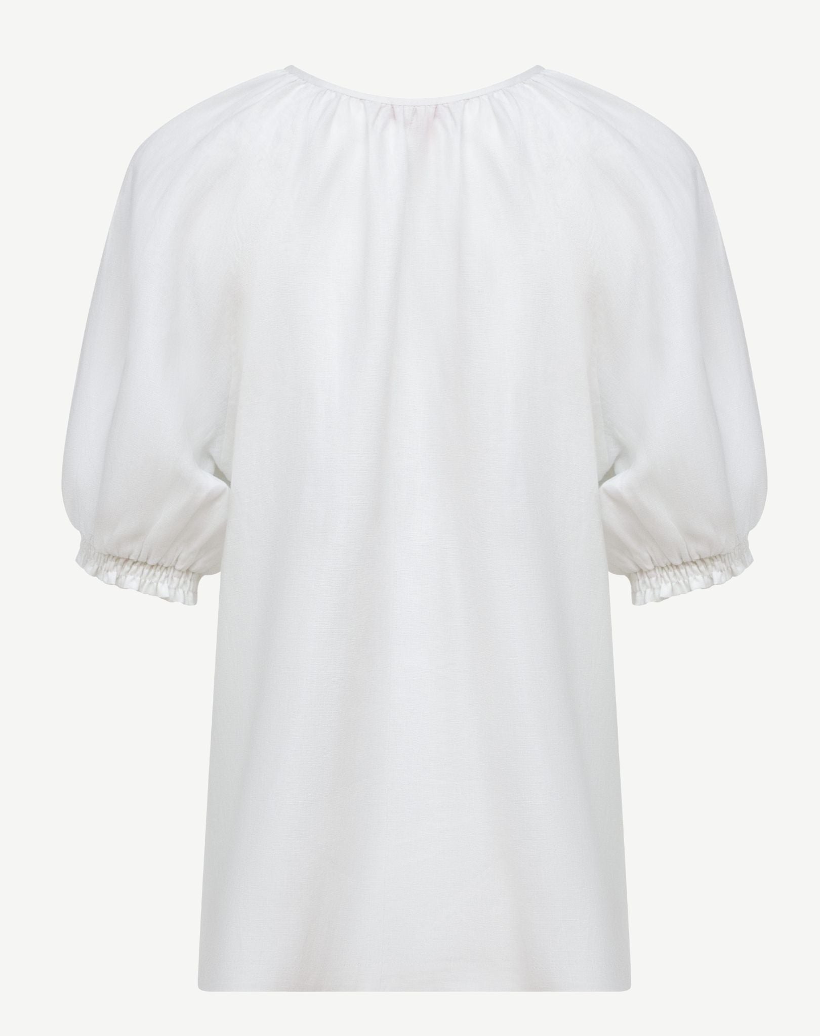 White Linen Breeze Short Sleeve Blouse Corfu Jeans