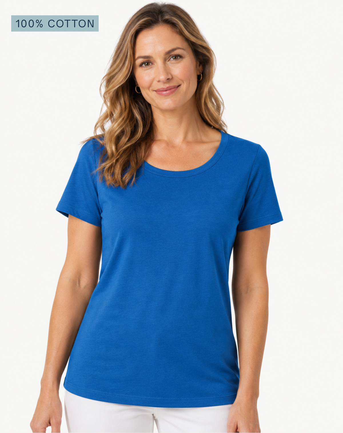 Sapphire Pima Cotton T-Shirt – 100% Cotton Crew Neck Tee Corfu Jeans