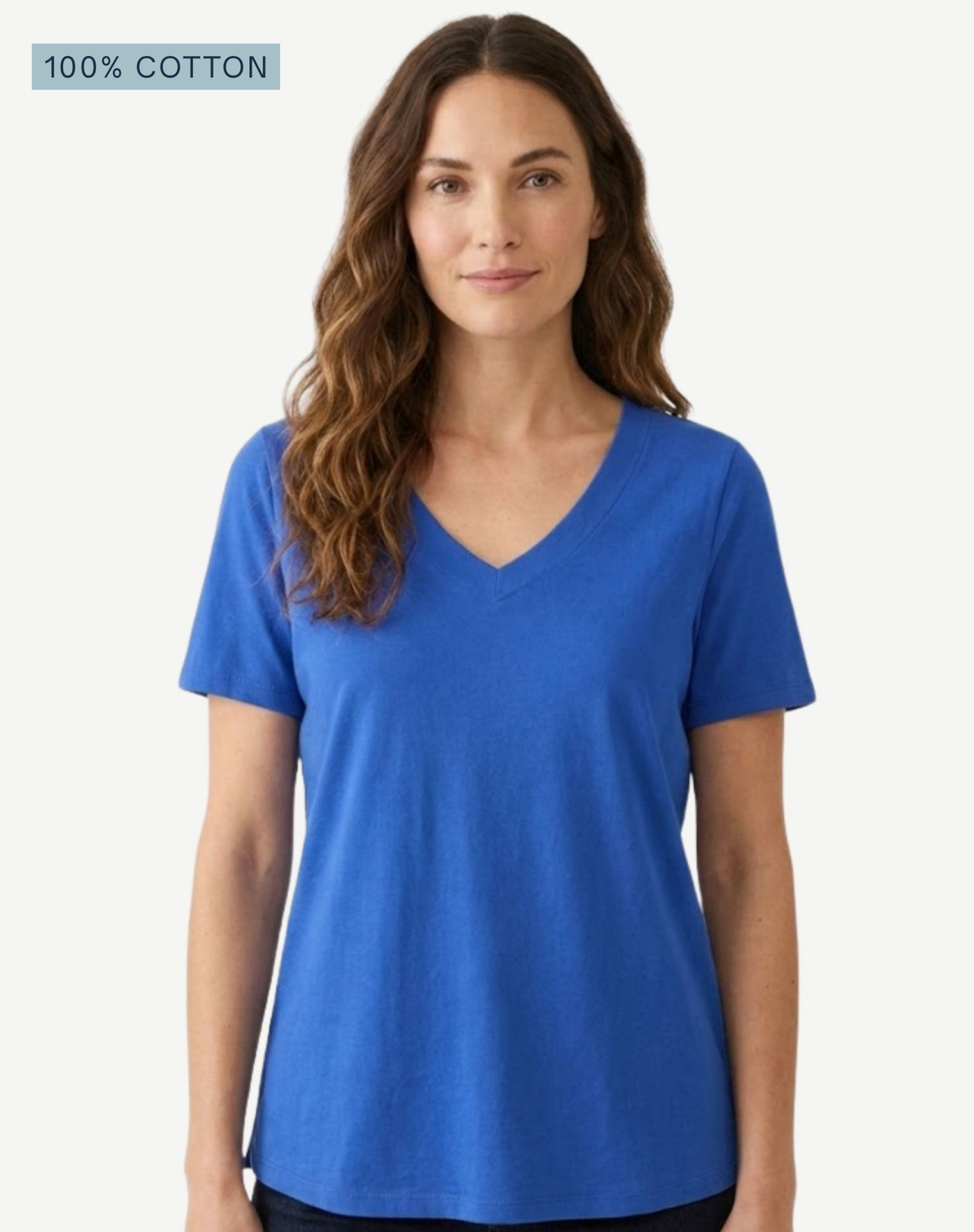 Sapphire Pima Cotton T-Shirt – 100% Cotton V-Neck Tee Corfu Jeans