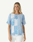 Sky Dance Soft Print Blouse Corfu Jeans