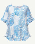 Sky Dance Soft Print Blouse Corfu Jeans