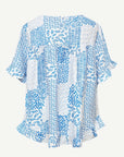 Sky Dance Soft Print Blouse Corfu Jeans