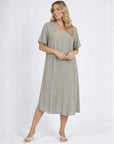 Summer Geo Linen Printed Short Sleeve Dress Corfu Jeans