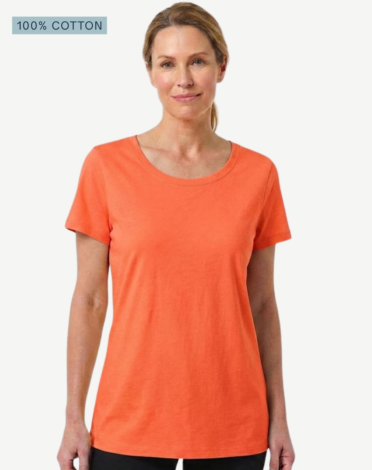 Tangerine Pima Cotton T-Shirt – 100% Cotton Crew Neck Tee Corfu Jeans